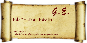 Gürtler Edvin névjegykártya